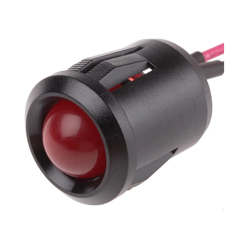 RS PRO Red Panel Mount Indicator 24V dc 20mA Lead Wire Termination Prominent Bezel 208-706
