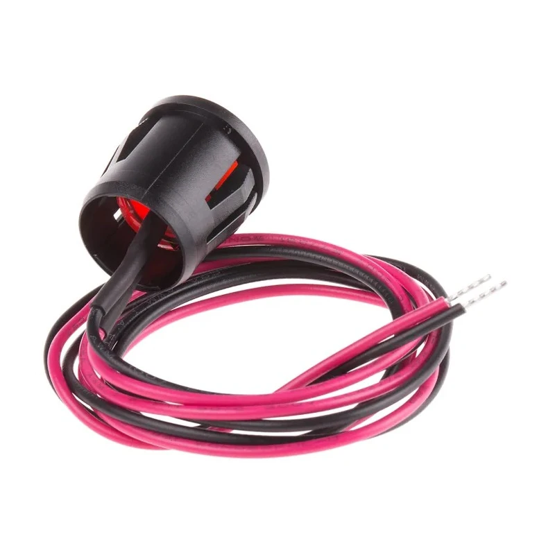 RS PRO Red Panel Mount Indicator 24V dc 20mA Lead Wire Termination Prominent Bezel 208-706