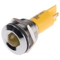RS PRO Yellow Panel Mount Indicator, 230 V ac, 130V dc, 3mA, Prominent Bezel 208-908