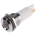 RS PRO White Panel Mount Indicator LED, 130V AC, 6mA, Solder Tab Termination, Prominent Chrome Bezel 208-986