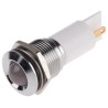 RS PRO White Panel Mount Indicator LED, 130V AC, 6mA, Solder Tab Termination, Prominent Chrome Bezel 208-986