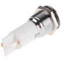 RS PRO White Panel Mount Indicator LED, 130V AC, 6mA, Solder Tab Termination, Prominent Chrome Bezel 208-986