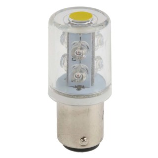 RS PRO Yellow Steady Effect Beacon Lamp LED Bulb 24V AC/DC 42mm Height 20mm Base Diameter 209-282