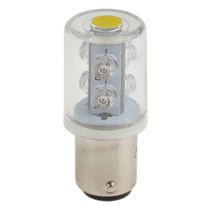 RS PRO Yellow Steady Effect Beacon Lamp LED Bulb 24V AC/DC 42mm Height 20mm Base Diameter 209-282