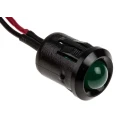 RS PRO Green Panel Mount Indicator 12V DC 20mA Lead Wire Termination Prominent Bezel 209-046
