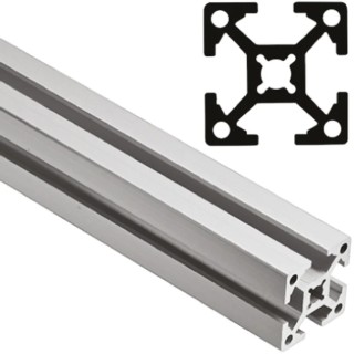FlexLink Silver Aluminium Strut Profile 22 x 22 mm 5.6 mm Groove, 3 m Length, Series XD XDBM 3X22