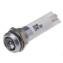 RS PRO White Panel Mount Indicator 230V AC 3mA IP67 Prominent Bezel Silver 43.85mm 209-608