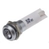 RS PRO White Panel Mount Indicator 230V AC 3mA IP67 Prominent Bezel Silver 43.85mm 209-608