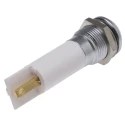 RS PRO White Panel Mount Indicator 230V AC 3mA IP67 Prominent Bezel Silver 43.85mm 209-608