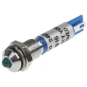 RS PRO Blue Panel Mount Indicator 24V DC 20mA Solder Tab Termination Prominent Bezel 209-844