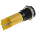 RS PRO Yellow Panel Mount Indicator Black Bezel IP67 Rated 230V AC 3mA 61mm Length 210-096