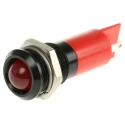 RS PRO Red Panel Mount Indicator, 12V DC, 20mA, Solder Tab Termination, Prominent Bezel 210-103