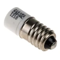 RS PRO White Indicator Lamp Single Chip, 230V AC, E10 Base, 10 mm Diameter 210-181
