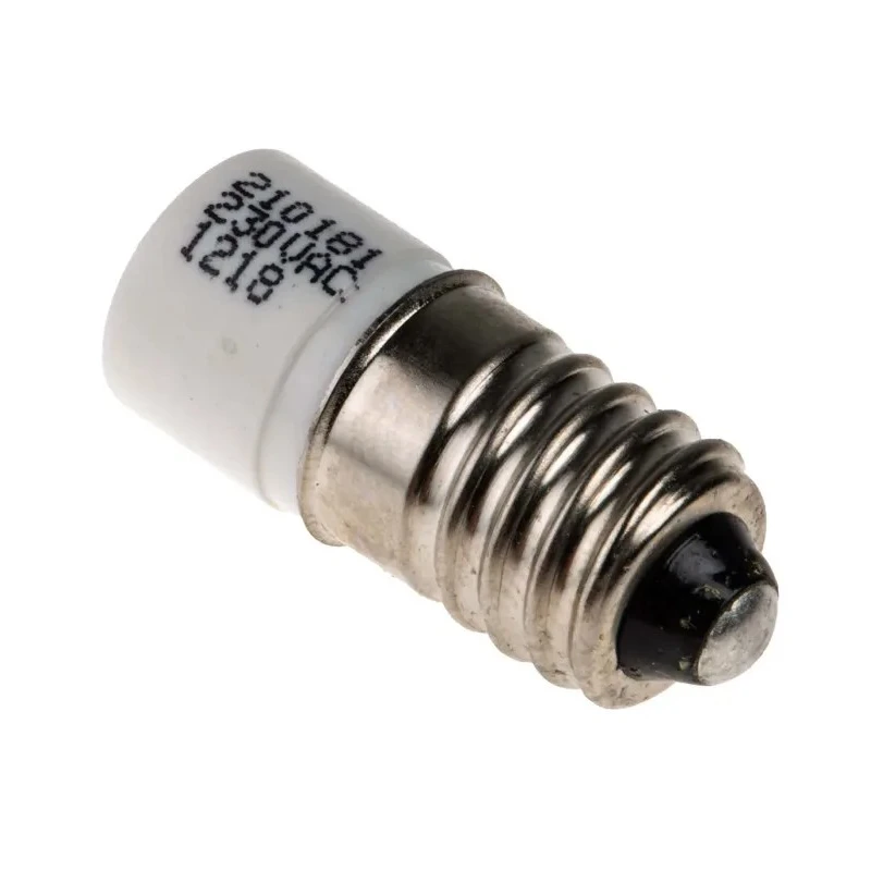 RS PRO White Indicator Lamp Single Chip, 230V AC, E10 Base, 10 mm Diameter 210-181