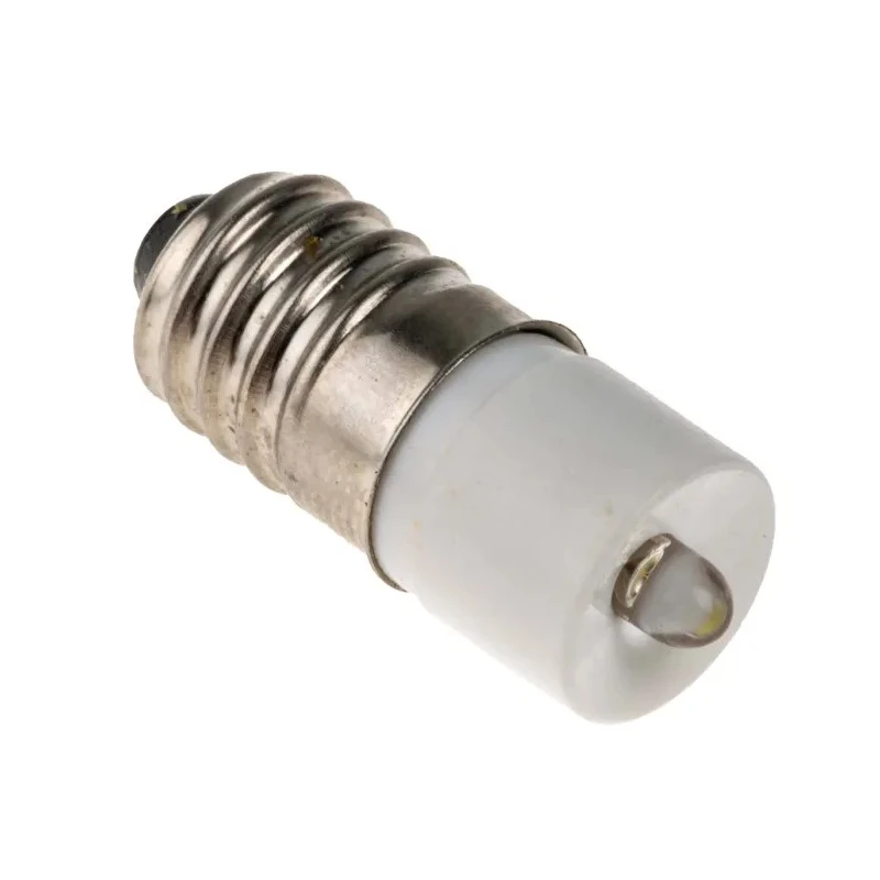 RS PRO White Indicator Lamp Single Chip, 230V AC, E10 Base, 10 mm Diameter 210-181
