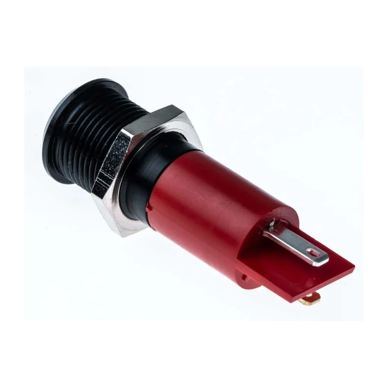 RS PRO Red Panel Mount Indicator 230V AC 3mA Black Bezel Prominent IP67 IP67