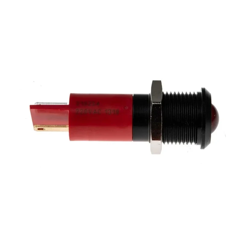 RS PRO Red Panel Mount Indicator 230V AC 3mA Black Bezel Prominent IP67 IP67