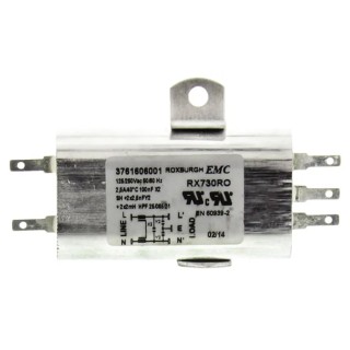 Roxburgh EMC Chassis Mount RFI Filter 2.5 A 250V AC 60Hz Tab Termination RX730
