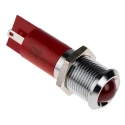 RS PRO Red Panel Mount Indicator LED, 12V DC, 20mA, Solder Tab Termination, Prominent Bezel, Model 210-490