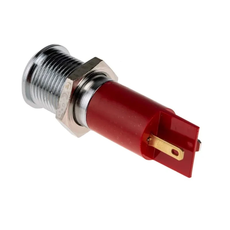 RS PRO Red Panel Mount Indicator LED, 12V DC, 20mA, Solder Tab Termination, Prominent Bezel, Model 210-490
