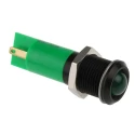 RS PRO Green Panel Mount Indicator 12V DC 20mA Solder Tab Termination Prominent Bezel 210-484