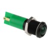 RS PRO Green Panel Mount Indicator 12V DC 20mA Solder Tab Termination Prominent Bezel 210-484