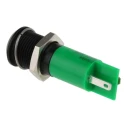 RS PRO Green Panel Mount Indicator 12V DC 20mA Solder Tab Termination Prominent Bezel 210-484