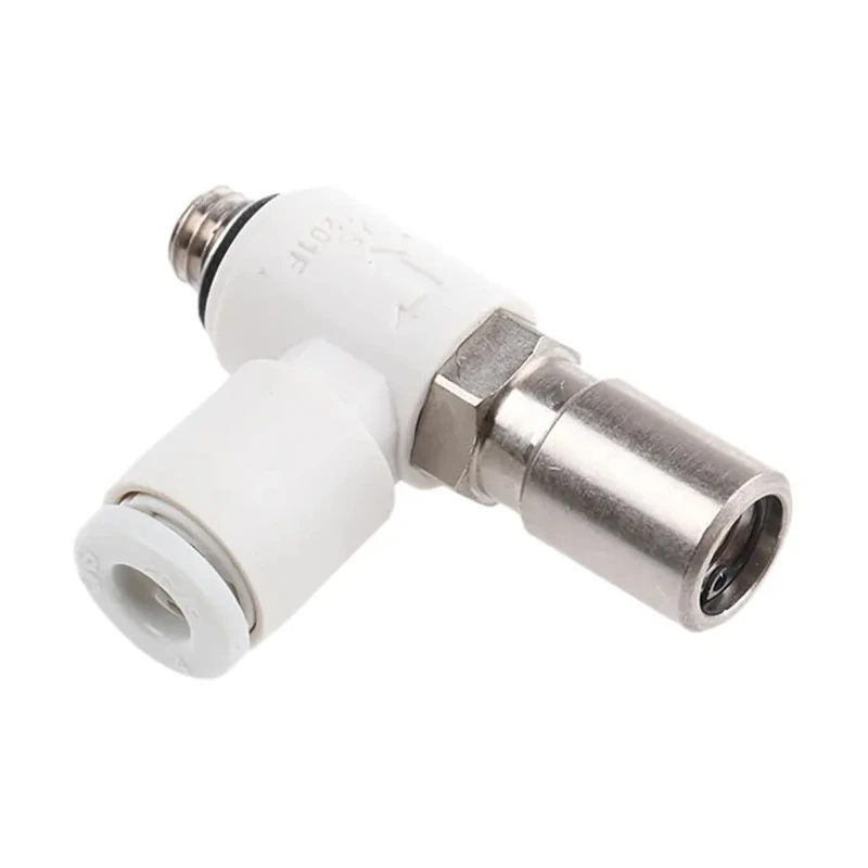SMC AS Series Speed Controller Threaded Metric Inlet/Outlet Flow Regulator Brass Electroless Nickel Plated AS1201F-M5-04D