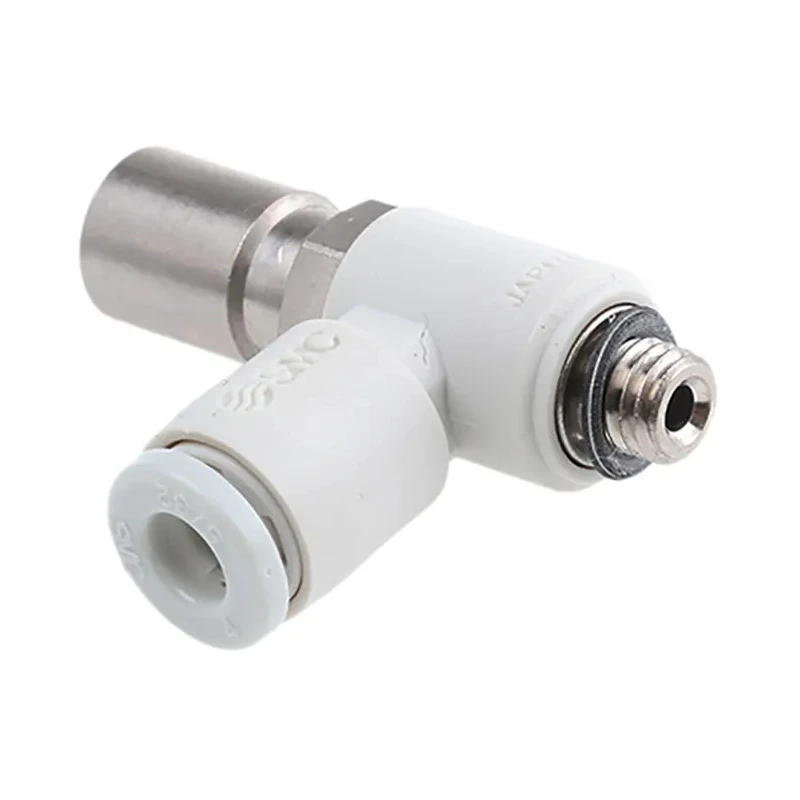 SMC AS Series Speed Controller Threaded Metric Inlet/Outlet Flow Regulator Brass Electroless Nickel Plated AS1201F-M5-04D