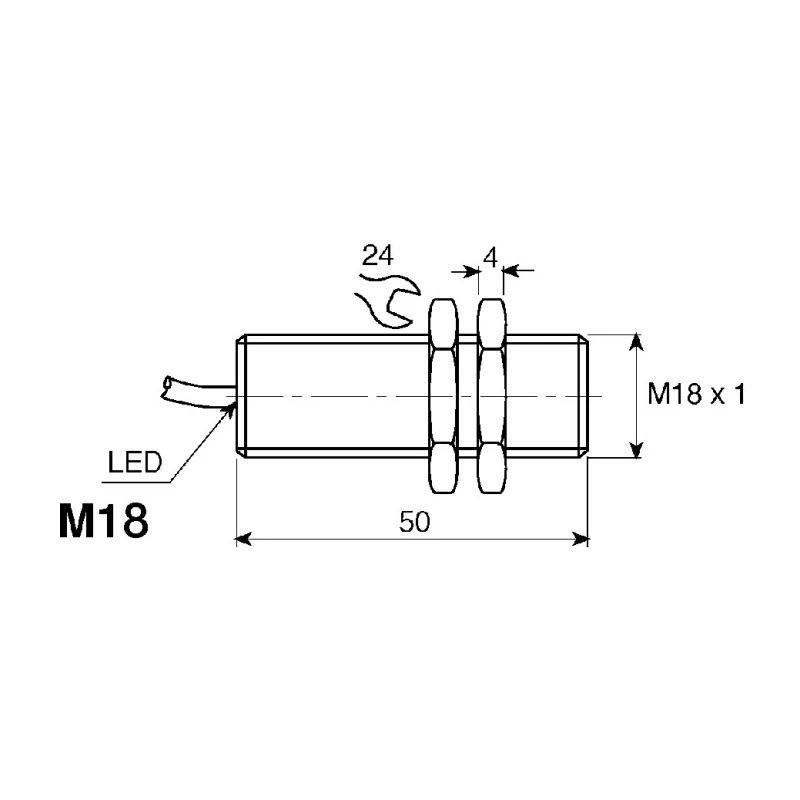 NEUTRAL Inductive Proximity Sensor Threaded Barrel M18 PNP 36 V DC 5 mm Detection Range NBB5-18GM50-E2