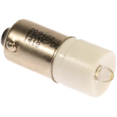 RS PRO White Indicator Lamp Single Chip, 12 V AC/DC, BA9 Base, 10 mm Diameter 209-462