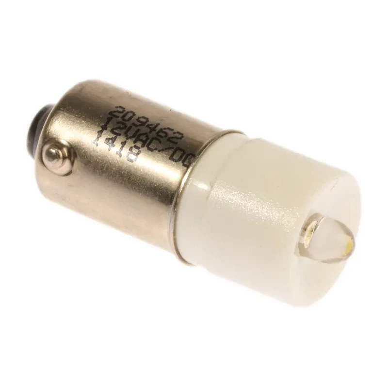 RS PRO White Indicator Lamp Single Chip, 12 V AC/DC, BA9 Base, 10 mm Diameter 209-462