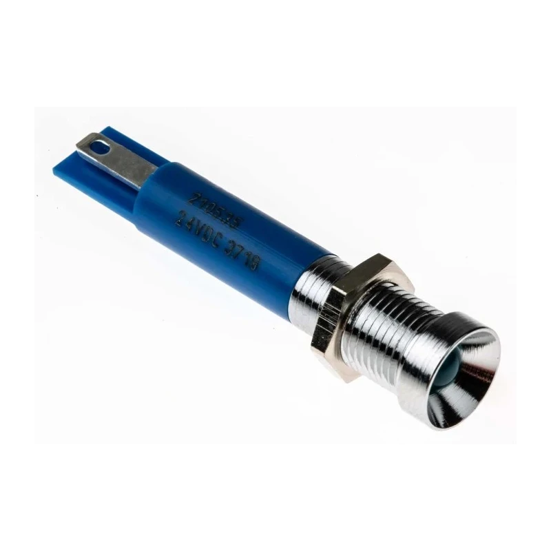 RS PRO Blue Panel Mount Indicator, 24V dc, 20mA, Solder Tab Termination, Recessed Bezel, Model 210-535