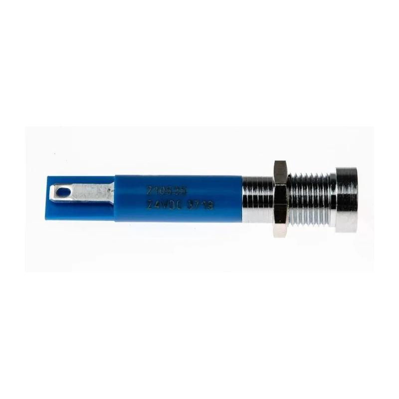 RS PRO Blue Panel Mount Indicator, 24V dc, 20mA, Solder Tab Termination, Recessed Bezel, Model 210-535
