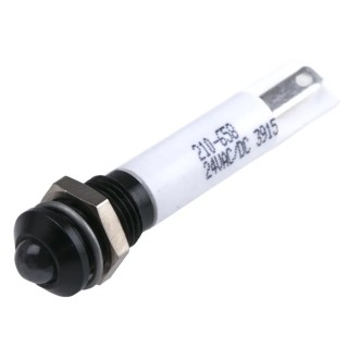 RS PRO White Panel Mount Indicator 24V DC 17mA Solder Tab Termination IP67 Prominent Bezel 210-658