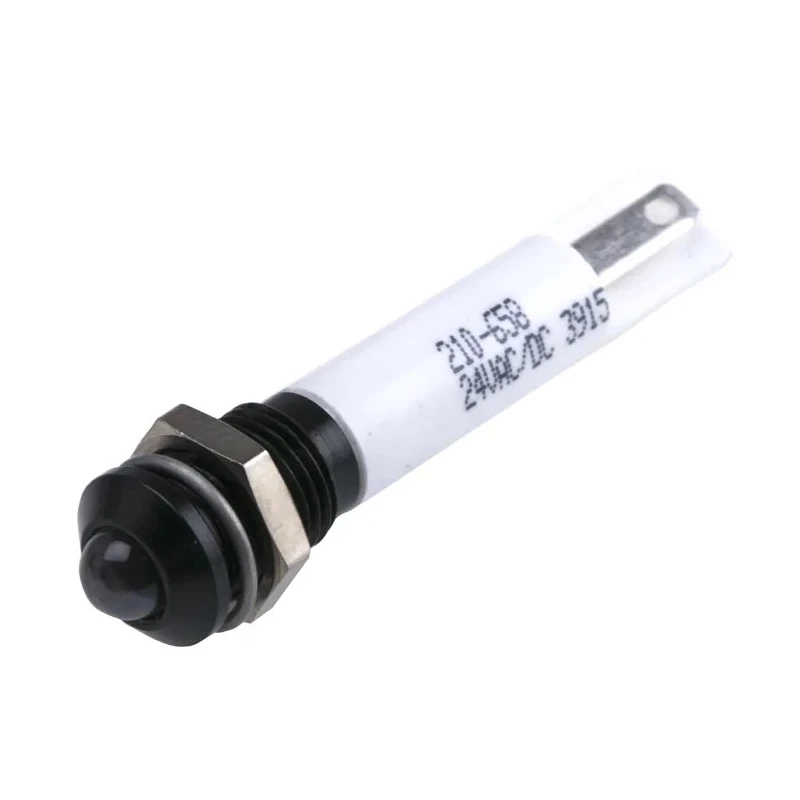RS PRO White Panel Mount Indicator 24V DC 17mA Solder Tab Termination IP67 Prominent Bezel 210-658