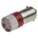 RS PRO Red Indicator Lamp Multichip, 28V DC, BA9 Base, 10 mm Diameter 210-002