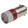 RS PRO Red Indicator Lamp Multichip, 28V DC, BA9 Base, 10 mm Diameter 210-002