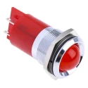 RS PRO Red Panel Mount Indicator 230V AC 3mA Silver Bezel 22mm Mount 210-737
