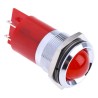 RS PRO Red Panel Mount Indicator 230V AC 3mA Silver Bezel 22mm Mount 210-737