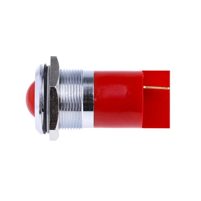 RS PRO Red Panel Mount Indicator 230V AC 3mA Silver Bezel 22mm Mount 210-737