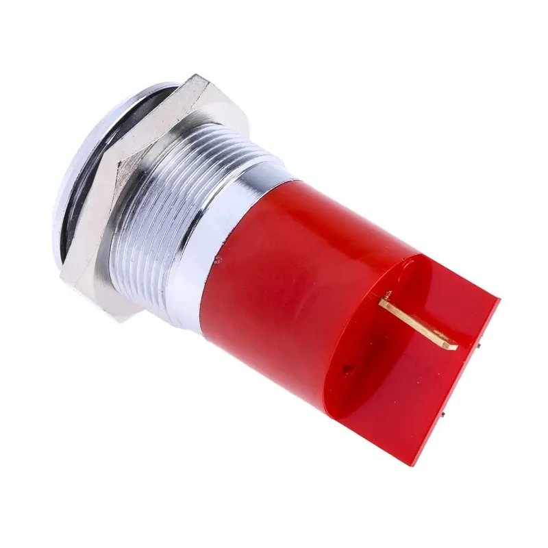 RS PRO Red Panel Mount Indicator 230V AC 3mA Silver Bezel 22mm Mount 210-737
