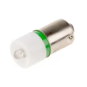 RS PRO Green Indicator Lamp Single Chip BA9 Base, 60 V AC/DC, 10 mm Diameter 210-197