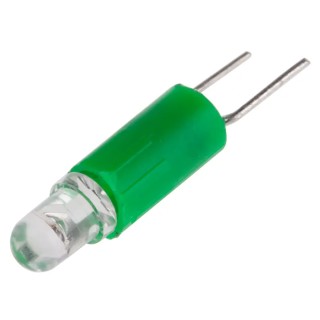 RS PRO Green Indicator Lamp Single Chip LED Bi-Pin 24 V AC/DC 4.25 mm Diameter 210-822