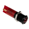 RS PRO Red Panel Mount LED Indicator, 14 mm Mount Hole, 24V DC, 80mcd Luminous Intensity, Solder Tab Termination 210-866