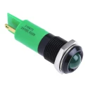 RS PRO Green Panel Mount Indicator 24V DC 20mA Solder Tab Termination Prominent Bezel 210-872