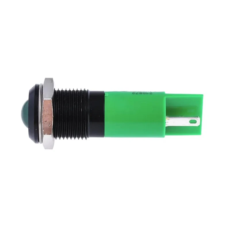 RS PRO Green Panel Mount Indicator 24V DC 20mA Solder Tab Termination Prominent Bezel 210-872