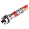 RS PRO Red Panel Mount Indicator 110V AC 6mA Solder Tab Termination Recessed Silver Bezel 210-923