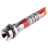 RS PRO Red Panel Mount Indicator 110V AC 6mA Solder Tab Termination Recessed Silver Bezel 210-923
