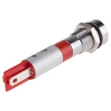 RS PRO Red Panel Mount Indicator 110V AC 6mA Solder Tab Termination Recessed Silver Bezel 210-923